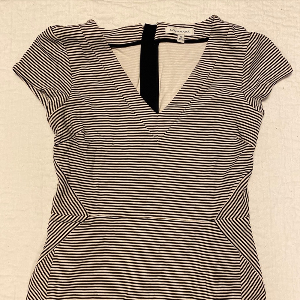 Banana Republic Pencil Dress- Navy and White